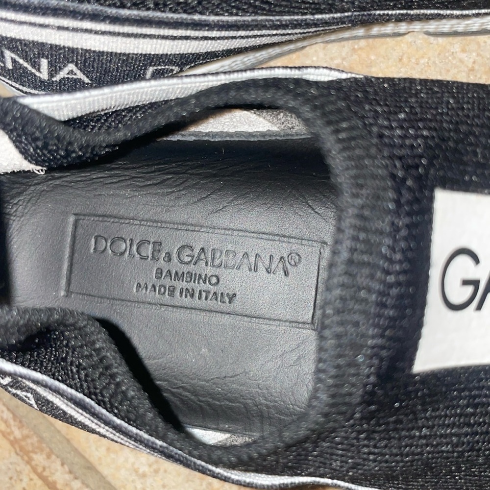 Dolce & Gabbana Black and White Sorrento slip-on sneakers with logo tape baby - Picture 6 of 7